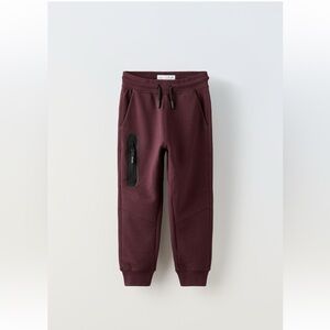 Zara sport joggers size 11-12 burgundy color